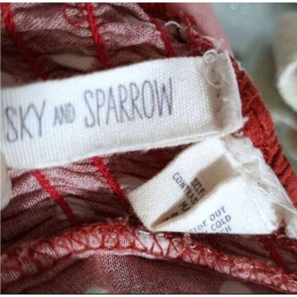 SKY AND SPARROW BRICK & CREAM/WHITE POLKA-DOT DRESS SZ.XL EUC. - Picture 8 of 9